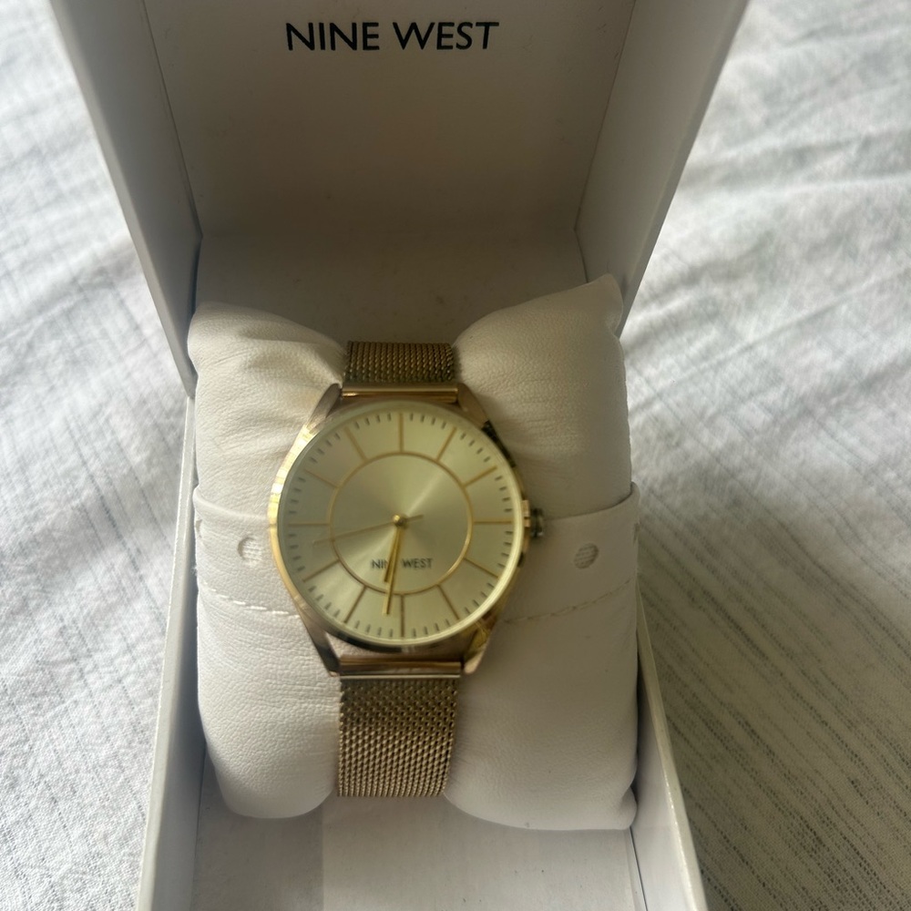 Nine West Gold Mesh Bracelet Watch